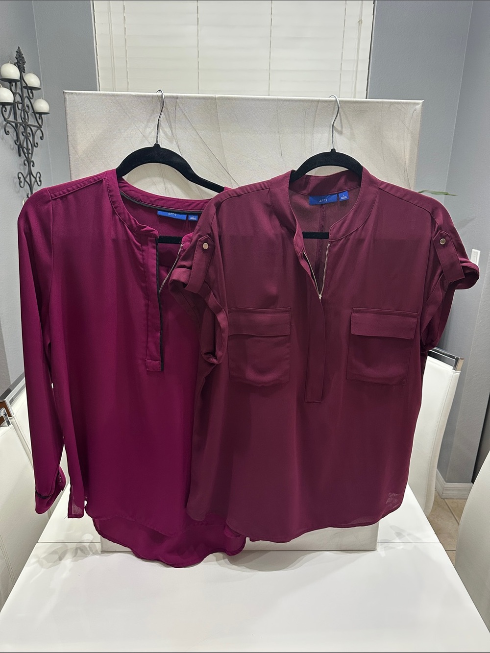 Apt 9 Burgundy Plum Blouse Bundle Size L Set of 2
